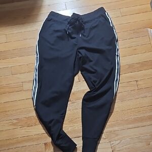 Athletic Works Black Joggers with White Stripes